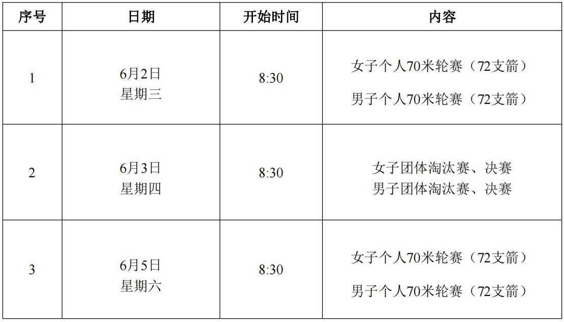 全运会射箭比赛日程详解及赛程安排全览